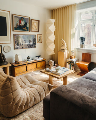Morten Svane living room with Japanese Pedestal from kristina Dam Studio