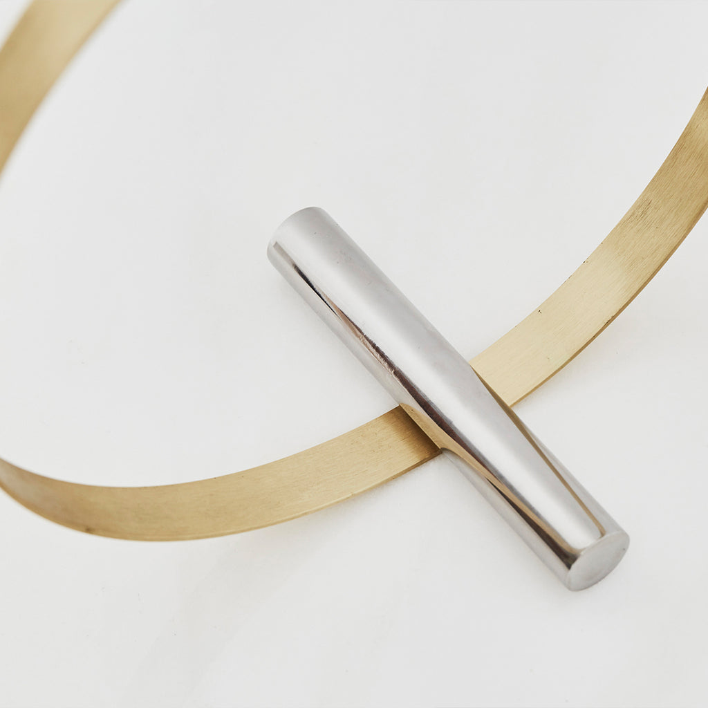 Details of flower decoration made of brass and steel from Scandinavia designer Kristina Dam