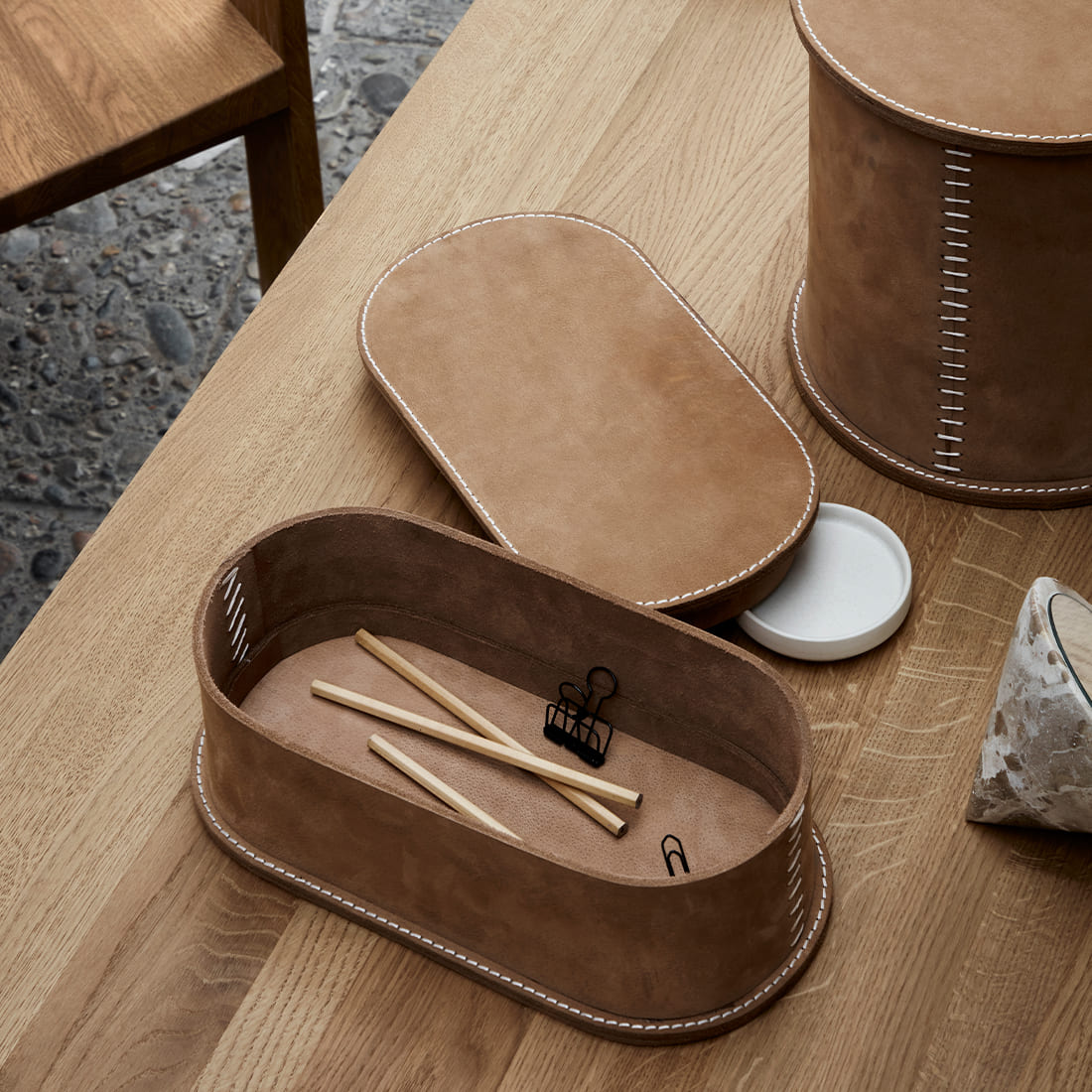 Stitched Leather Box | S
