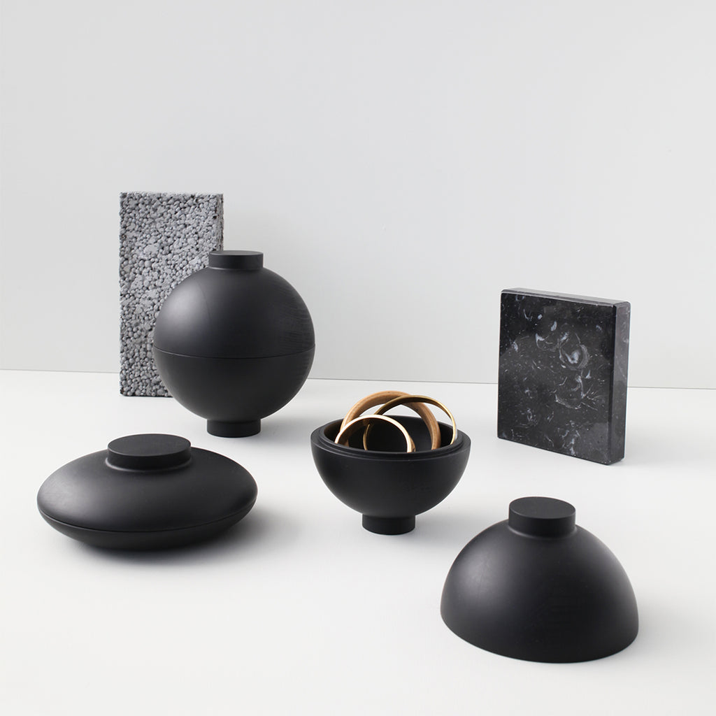 Wooden sphere use them as trays or a vessel for displaying your jewellery